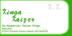 kinga kaizer business card